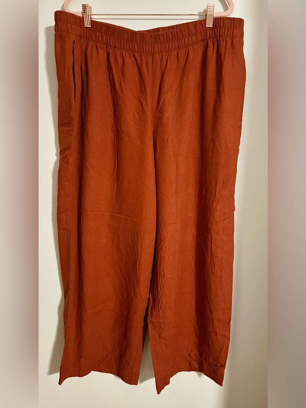 Old Navy High Rise Super Wide Leg Comfort Waistband Linen Blend Pants Size XL